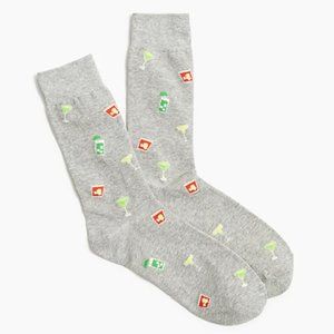 JCrew Men's Trouser Socks- Gray Margaritas & Martinis NWT